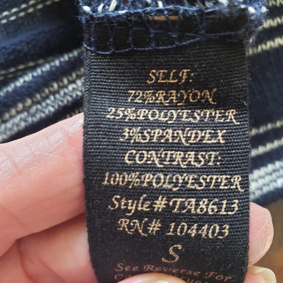 Mine by Anthropologie Blue and White Striped Button High Low Tunic Top Small - Picture 11 of 11